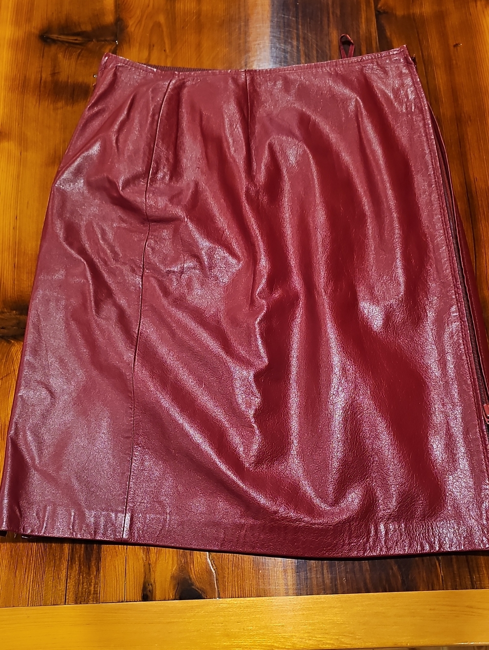 Vintage Danier Burgundy Leather Pencil Skirt